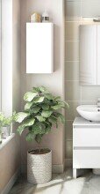 Hängeschrank >DESTAL< 1 Tür, 2 Böden, in Weiß glänzend - 30x60x16 (BxHxT)