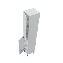 Hochschrank >DESTAL< 2 Türen, 5 Böden, in Weiß glänzend - 30x182x35 (BxHxT)