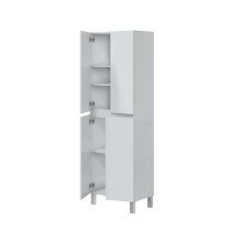 Hochschrank >DESTAL< 4 Türen, 4 Böden, in Weiß glänzend - 60x182x35 (BxHxT)