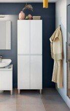 Hochschrank >DESTAL< 4 Türen, 4 Böden, in Weiß glänzend - 60x182x35 (BxHxT)