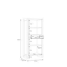 Stauraumvitrine >NOTE< 2 Türen, 1 Schublade, Beton / Kiefer Dekor - 67,7x154,2x43,1cm (B/H/T)