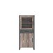 Stauraumvitrine >NOTE< 2 Türen, 1 Schublade, Beton / Kiefer Dekor - 67,7x154,2x43,1cm (B/H/T)