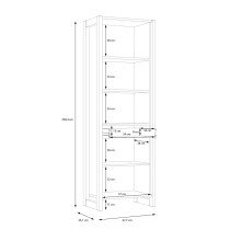 Stauraumvitrine >NOTE< 2 Türen, 1 Schublade, Beton / Kiefer Dekor - 67,7x205,4x43,1cm (B/H/T)