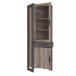 Stauraumvitrine >NOTE< 2 Türen, 1 Schublade, Beton / Kiefer Dekor - 67,7x205,4x43,1cm (B/H/T)