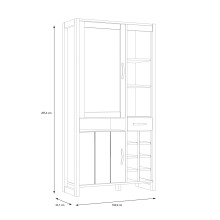 Highboard >NOTE< 2 Türen, 1 Schub, Beton / Kiefer Dekor - 104,9x205,4x43,1cm (B/H/T)