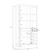 Highboard >NOTE< 2 Türen, 1 Schub, Beton / Kiefer Dekor - 104,9x205,4x43,1cm (B/H/T)