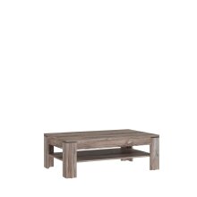 Couchtisch >NOTE< mit Ablageboden, Beton / Kiefer Dekor - 120x43x75cm (B/H/T)
