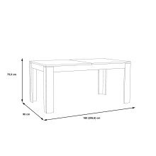 Kulissen-Esstisch >NOTE< ausziehbar bis 206cm,  Kiefer Dekor - 160/206x75x90cm (B/H/T)