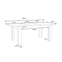 Kulissen-Esstisch >NOTE< ausziehbar bis 206cm,  Kiefer Dekor - 160/206x75x90cm (B/H/T)