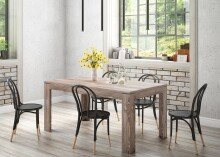 Kulissen-Esstisch >NOTE< ausziehbar bis 206cm,  Kiefer Dekor - 160/206x75x90cm (B/H/T)