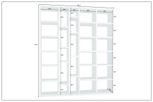 Regal >Toro< 28 Fächer, Eiche Schwarzbraun Dekor - 190,4x221,3x33,2cm (BxHxT)