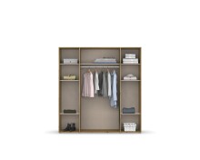 Drehtürenschrank >Voyager< 7 Böden, 1 Stange, grau metallic / Eiche Dekor - 187x194x53 (BxHxT)