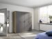 Drehtürenschrank >Voyager< 7 Böden, 1 Stange, grau metallic / Eiche Dekor - 187x194x53 (BxHxT)