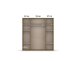 Drehtürenschrank >Voyager< 7 Böden, 1 Stange, grau metallic / Eiche Dekor - 187x194x53 (BxHxT)