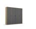 Drehtürenschrank >Voyager< 7 Böden, 1 Stange, grau metallic / Eiche Dekor - 187x194x53 (BxHxT)