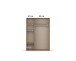 Drehtürenschrank >Voyager< 3 Böden, 1 Stange, grau metallic / Eiche Artisan - 140x194x53 (BxHxT)