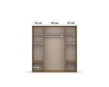 Drehtürenschrank >Voyager< 4 Schübe, 5 Böden, grau / Eiche Artisan Dekor - 187x194x53 (BxHxT)