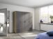 Drehtürenschrank >Voyager< 4 Schübe, 5 Böden, grau / Eiche Artisan Dekor - 187x194x53 (BxHxT)