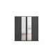 Drehtürenschrank >Voyager< 7 Böden, 1 Stange, grau metallic / Spiegel - 187x194x53cm (B/H/T)