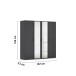Drehtürenschrank >Voyager< 7 Böden, 1 Stange, grau metallic / Spiegel - 187x194x53cm (B/H/T)