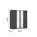 Drehtürenschrank >Voyager< 7 Böden, 1 Stange, grau metallic / Spiegel - 187x194x53cm (B/H/T)