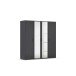 Drehtürenschrank >Voyager< 7 Böden, 1 Stange, grau metallic / Spiegel - 187x194x53cm (B/H/T)