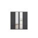 Drehtürenschrank >Voyager< 4 Schübe, 5 Böden, grau metallic / Spiegel - 187x194x53cm (B/H/T)