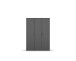 Drehtürenschrank >Voyager< 4 Einlegeböden, 1 Kleiderstange, grau metallic - 140x194x53 (BxHxT)