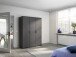 Drehtürenschrank >Voyager< 4 Einlegeböden, 1 Kleiderstange, grau metallic - 140x194x53 (BxHxT)