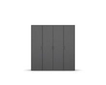 Drehtürenschrank >Voyager< 7 Einlegeböden, 1 Kleiderstange, grau metallic - 187x194x53 (BxHxT)