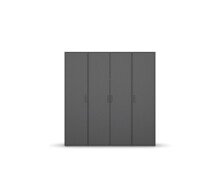 Drehtürenschrank >Voyager< 7 Einlegeböden, 1 Kleiderstange, grau metallic - 187x194x53 (BxHxT)