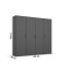 Drehtürenschrank >Voyager< 7 Einlegeböden, 1 Kleiderstange, grau metallic - 187x194x53 (BxHxT)