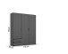 Drehtürenschrank >Voyager< 2 Schübe, 3 Böden, 1 Stange, grau metallic - 140x194x53 (BxHxT)