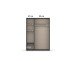 Drehtürenschrank >Voyager< 2 Schübe, 3 Böden, 1 Stange, grau metallic - 140x194x53 (BxHxT)
