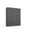Drehtürenschrank >Voyager< 2 Schübe, 3 Böden, 1 Stange, grau metallic - 140x194x53 (BxHxT)