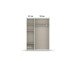 Drehtürenschrank >Voyager< 4 Böden, 1 Stange, grau / Spiegel / Weiß - 140x194x53cm (B/H/T)