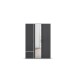 Drehtürenschrank >Voyager< 2 Schübe, 3 Böden, 1 Stange, grau/ Spiegel / Weiß - 140x194x53cm B/H/T