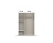 Drehtürenschrank >Voyager< 2 Schübe, 3 Böden, 1 Stange, grau/ Spiegel / Weiß - 140x194x53cm B/H/T