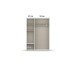 Drehtürenschrank >Voyager< 2 Schübe, 3 Böden, 1 Stange, grau/ Spiegel / Weiß - 140x194x53cm B/H/T