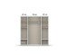 Drehtürenschrank >Voyager< 4 Schübe, 5 Böden, 1 Stange, grau/ Spiegel / Weiß - 187x194x53cm B/H/T
