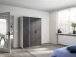 Drehtürenschrank >Voyager< 4 Böden, 1 Stange, grau metallic / weiß - 140x194x53 (BxHxT)