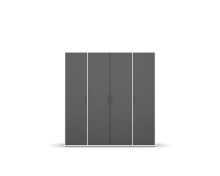 Drehtürenschrank >Voyager< 7 Böden, 1 Stange, grau metallic / weiß - 187x194x53 (BxHxT)