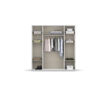 Drehtürenschrank >Voyager< 7 Böden, 1 Stange, grau metallic / weiß - 187x194x53 (BxHxT)