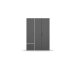 Drehtürenschrank >Voyager< 2 Schübe, 3 Böden, 1 Stange, grau metallic / weiß - 140x194x53 (BxHxT)