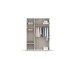Drehtürenschrank >Voyager< 2 Schübe, 3 Böden, 1 Stange, grau metallic / weiß - 140x194x53 (BxHxT)