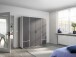 Drehtürenschrank >Voyager< 4 Schübe, 5 Böden, 1 Stange, grau metallic / weiß - 187x194x53 (BxHxT)