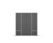 Drehtürenschrank >Voyager< 4 Schübe, 5 Böden, 1 Stange, grau metallic / weiß - 187x194x53 (BxHxT)