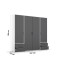 Drehtürenschrank >Voyager< 4 Schübe, 5 Böden, 1 Stange, grau metallic / weiß - 187x194x53 (BxHxT)