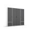 Drehtürenschrank >Voyager< 4 Schübe, 5 Böden, 1 Stange, grau metallic / weiß - 187x194x53 (BxHxT)