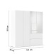 Drehtürenschrank >Joel< 2 Schübe, 2 Böden, 2 Stangen, weiß / Spiegel - 181x197x54 (BxHxT)